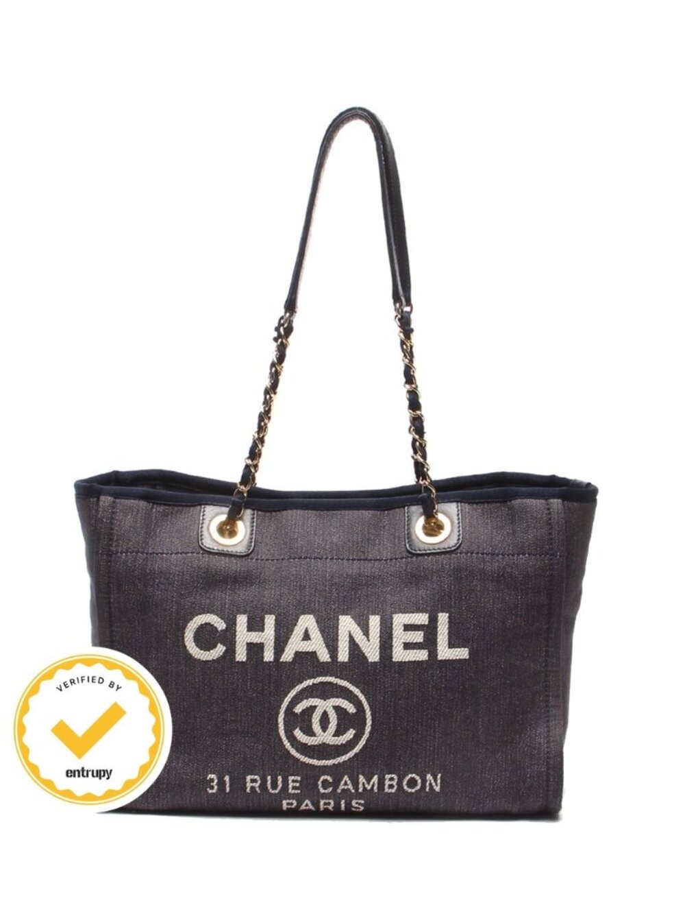 Chanel Chain Shoulder Bag Gold Deauville Line